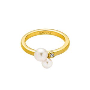 판도라 163156C01 듀오 트리티드 프레쉬워터 컬처드 펄스 반지