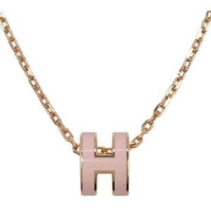 에르메스 미니 팝아슈 목걸이 H147992FO85 로즈골드 로즈드라제 핑크