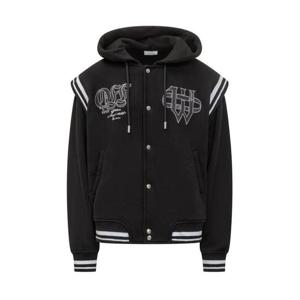 오프화이트 봄버 자켓 OMEK003F25FLE001 1001 BLACK WHITE