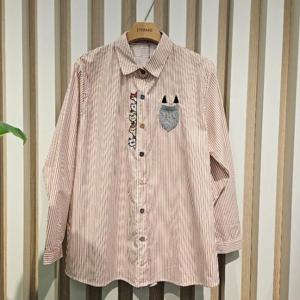 스테파니 HC11 고양이자수스트라이프셔츠 a25sh5110