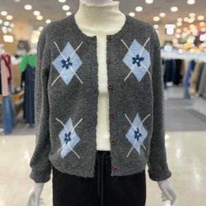 SOUP sh06 라일리 플로럴 아가일 니트 가디건 ABAGDT3