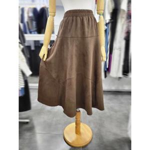 밸리걸 세이브존01 밴딩 절개 스웨이드 A라인 스커트 610680