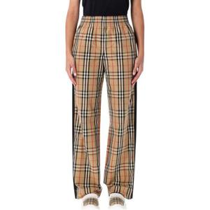 버버리 체크 코튼 스트레이트 팬츠 8111874 A7028 Beige