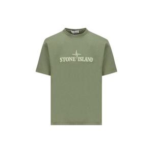 스톤아일랜드 클리어런스 23SS 스톤 남성 레터링 자수 로고 코튼 반팔(카키) 781521579 V0055