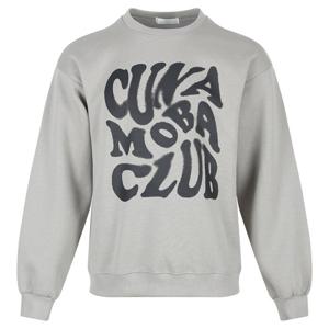 남자 겨울 세미 오버핏 기모 레터링 맨투맨 RB-TSK-Q061-그레이