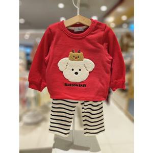 블루독베이비[hu] 25.FW겨울신상 RD)루돌프도기상하세트 45C70-672-14 상하복 크리스마스 등원복 맨투맨