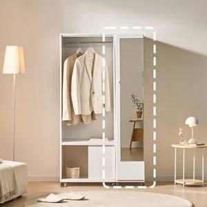 솔로리빙 무브 이동식 드레스룸 모듈 시스템 다용도 선반 틈새장 수납 전신거울 옷장 300