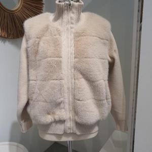 르피타 HC06 퍼믹스 하이넥 집업 아우터(크림색) L254BJPB02