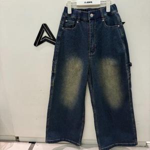 에어워크주니어_Ready4 next CB01 와이드카고 워싱 기모 블루 데님팬츠 R258B3134A
