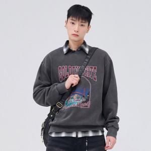 [체이스컬트]남성 기모 피그먼트 그래픽 맨투맨 티셔츠 EFRK5141