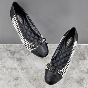 [탠디]패턴 콤비 리본 플랫슈즈 X2HS50YH59 G-BLACK 1SD JJ