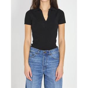 막스마라 브이넥 포인티드 칼라 울 니트 폴로 티셔츠 261136117