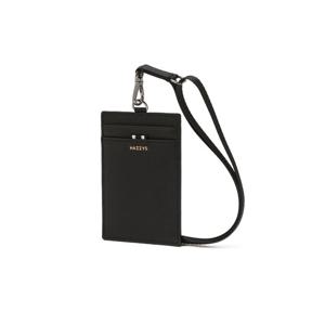 [헤지스] HJHO6E510BK_ 남성 블랙 로고프린트 소가죽 카드지갑