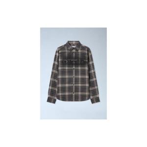 25 FW 오프화이트 남성 스프레이 북 체크 플란넬 셔츠 ofw0162076gry