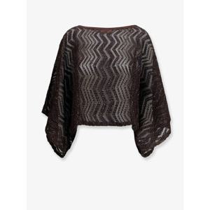 [MISSONI] 라프리마 여성 티셔츠 앤 탑 비스코스 위드 쉐브론 패턴 MS26SK06 BV00ITS80EQ DARK BROWN /12