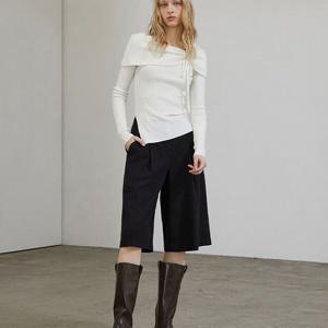 [에고이스트]원턱 와이드 벨티드 버뮤다 팬츠 ER4WQ262