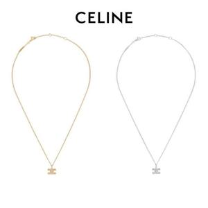 셀린느 트리옹프 라인스톤 목걸이 골드 피니시 브라스 크리스탈 460GB6BZI.35OR