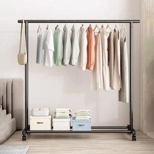 아트박스/가구느낌 도도행거 1단 1500 철제 스탠드 이동식 옷걸