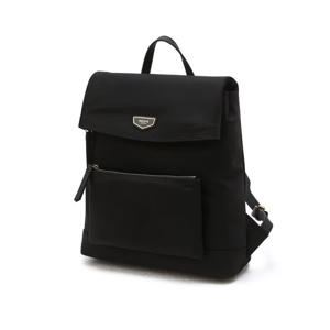 [LILY] 베이직 나일론 레더 콤비 플랩 백팩 L HIBA6E306BK