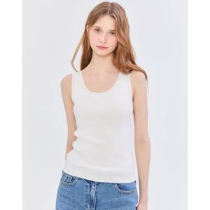 질스튜어트 뉴욕 여성 25SS 아이보리 단색 민소매니트 WJSW5B832IV