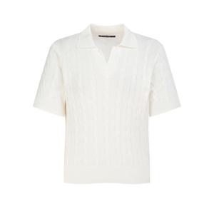 질스튜어트 뉴욕 여성 25SS 화이트 단색 반팔니트 WJSW5B776WT