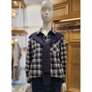 [플라스틱아일랜드]MARIO플라스틱아일랜드 숄체크블라우스 PR7XD3B0