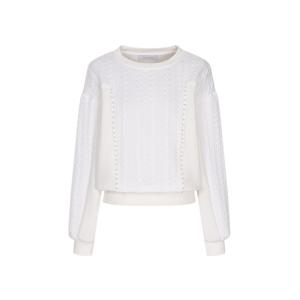 예시카 엠보 배색 진주 루즈핏 맨투맨 YJCTS209