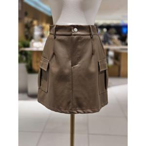 [파프리카]빈티지 무드 포켓 레더 미니 스커트 SJ4SKA01