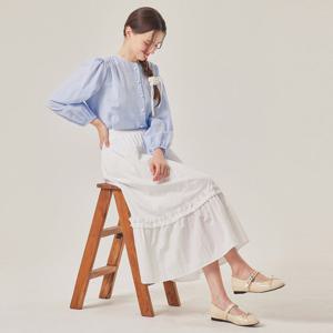 [포커스]프릴 포인트 티어드 롱 스커트 PBBF6S1SK8001