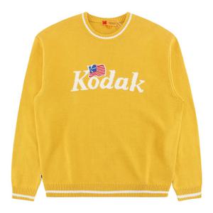 코닥 골드모먼트 로고 포인트 니트 K6123LKT12YLW