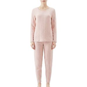 [비비안(언더웨어)]포근따뜻 꽈배기 면혼방 기모 여성 내의 상하의 세트 LG9284 LG9284P