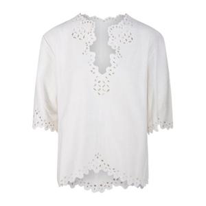 이자벨마랑에뜨왈 스캘럽 엣지 플로럴 컷아웃 블라우스 T0586FB