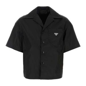 프라다 버튼 프론트 체스트 포켓 반팔 셔츠 SC4491WQ8 F0002 F0