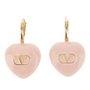 발렌티노 하트 핑크 에나멜 골드 후크 귀걸이 8W2J0BJ5 MJP MXS