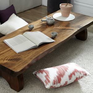 해찬솔 소나무 통원목 에코 원목좌탁 1600_엔틱/좌식테이블