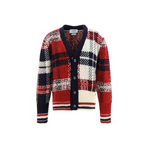 톰브라운 도니골 가디건 화이트 레드 남성 MKC431F Y1506 960