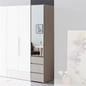 (착불)우아미가구 프리토 UV하이그로시 틈새 400 거울 옷장