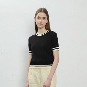 [UNIT]코튼 배색 크루넥 니트 [UFJKCN213N]