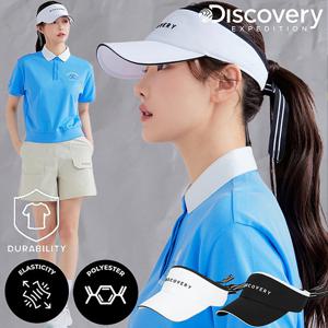 디스커버리 이월할인 여성 모자 리본 썬캡 테니스 골프 선바이저 DXCP6034N