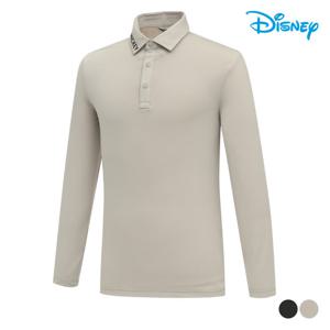 [디즈니]남성 카라 레터링 베이직 긴팔 카라 티셔츠 DO1MTS004