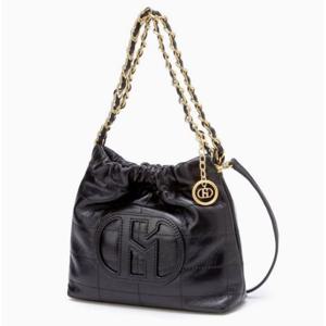 [헤지스ACC] 블랙 레더 체인 숄더백 HIBA4F553BK