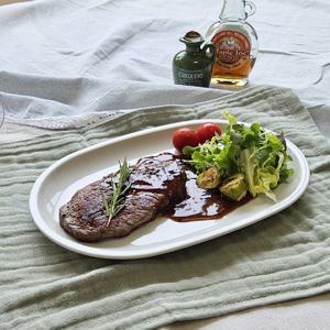 사투르니아 로마 타원 플랫 오발 플레이트 28cm