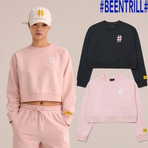 [빈트릴]여성 클래식 해시태그 로고 크롭핏 맨투맨 BA241RM501