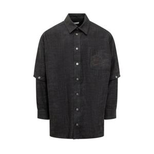 오프화이트 긴팔 셔츠 OMES010S24FAB001 4710 Black