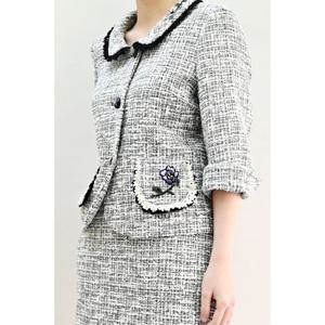 [비꼴리끄(여성)]트위드 레이스 포켓 숏자켓 B242WJ3020