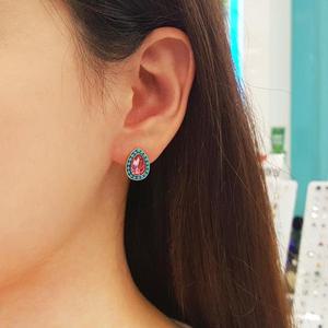 볼라레 세이브존01 터쿼이즈핑크 볼드귀걸이 SPE406