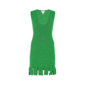 보테가베네타 여성 그린 Stretch 미니 코튼 드레스 656578V0S90 4809