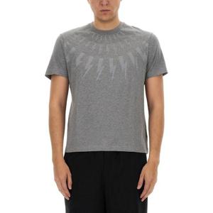 닐바렛 남성 그레이 FAIRISLE THUNDERBOLT 반팔 티셔츠 MY70007S_Y524756N