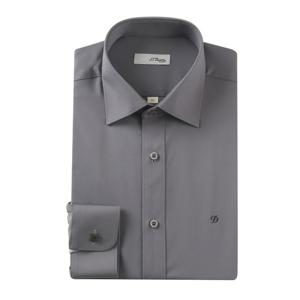 [에스티듀퐁(셔츠)]그레이 주머니없는 솔리드 TR스판 일반핏셔츠 정장룩코디 SE4FM11LS145SGY