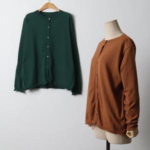 빅사이즈 410 심플라운드넥스판가디건 DEBJ395